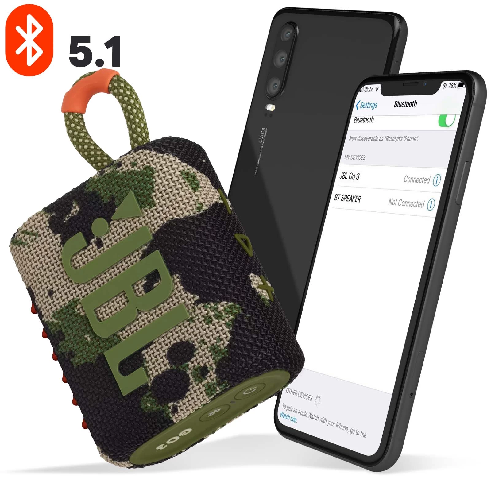 Enceinte Bluetooth JBL Go 3, Étanche IP67 Ultra-compact Avec Son Puissant - Autonomie 5H - Camouflage 9 Enceinte Bluetooth JBL Go 3, Étanche IP67 Ultra-compact Avec Son Puissant - Autonomie 5H - Camouflage – Image 7