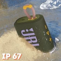 Enceinte Bluetooth JBL Go 3, Étanche IP67 Ultra-compact Avec Son Puissant - Autonomie 5H - Vert -Musique recherchée. spik jbl go3 gn 2