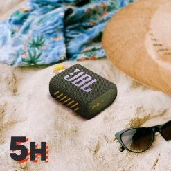 Enceinte Bluetooth JBL Go 3, Étanche IP67 Ultra-compact Avec Son Puissant - Autonomie 5H - Vert -Musique recherchée. spik jbl go3 gn 4