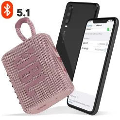 Enceinte Bluetooth JBL Go 3, Étanche IP67 Ultra-compact Avec Son Puissant - Autonomie 5H - Rose -Musique recherchée. spik jbl go3 pk 7
