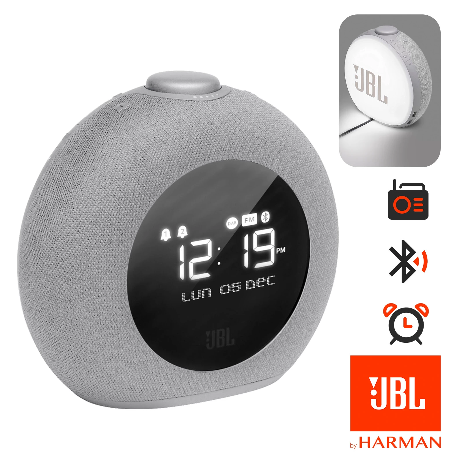 Enceinte JBL Horizon 2 Bluetooth Multifonctions Avec Réveil, Radio Et Powerbank - Gris 3 Enceinte JBL Horizon 2 Bluetooth Multifonctions Avec Réveil, Radio Et Powerbank - Gris