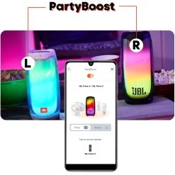 Enceinte JBL Pulse 5 Bluetooth Avec Jeu De Lumière RGB 360°, Etanche - Autonomie 12h -Musique recherchée. spik jbl pulse5 bk 5