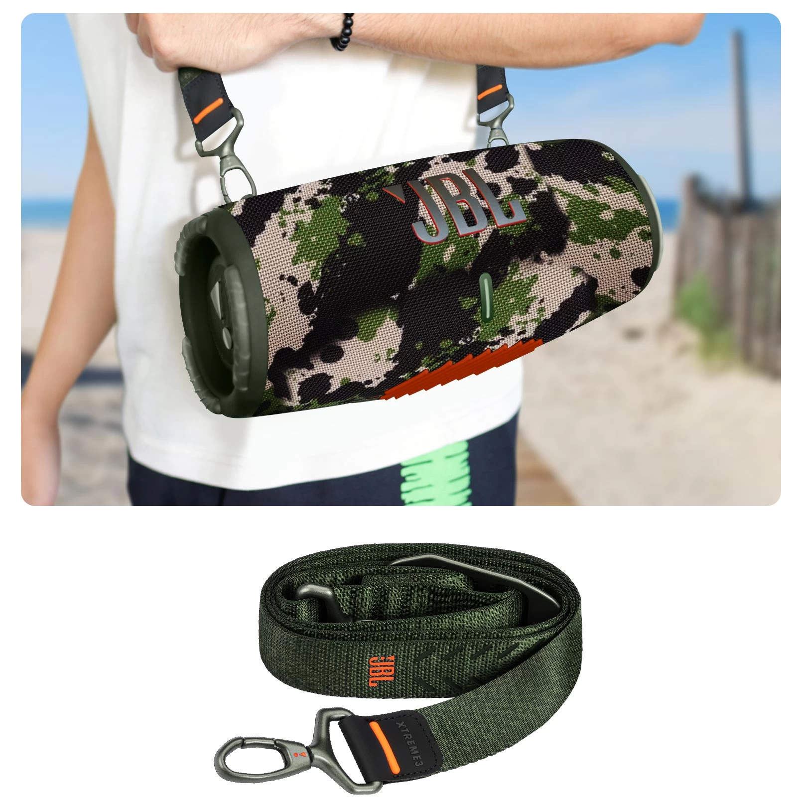 Enceinte Sans Fil JBL Xtreme 3, Basses Profondes Autonomie 15 Heures, Étanche IP67 Avec Sangle - Camouflage 4 Enceinte Sans Fil JBL Xtreme 3, Basses Profondes Autonomie 15 Heures, Étanche IP67 Avec Sangle - Camouflage – Image 2