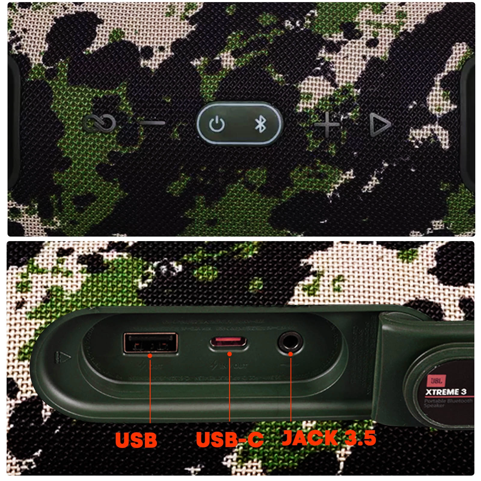 Enceinte Sans Fil JBL Xtreme 3, Basses Profondes Autonomie 15 Heures, Étanche IP67 Avec Sangle - Camouflage 11 Enceinte Sans Fil JBL Xtreme 3, Basses Profondes Autonomie 15 Heures, Étanche IP67 Avec Sangle - Camouflage – Image 9