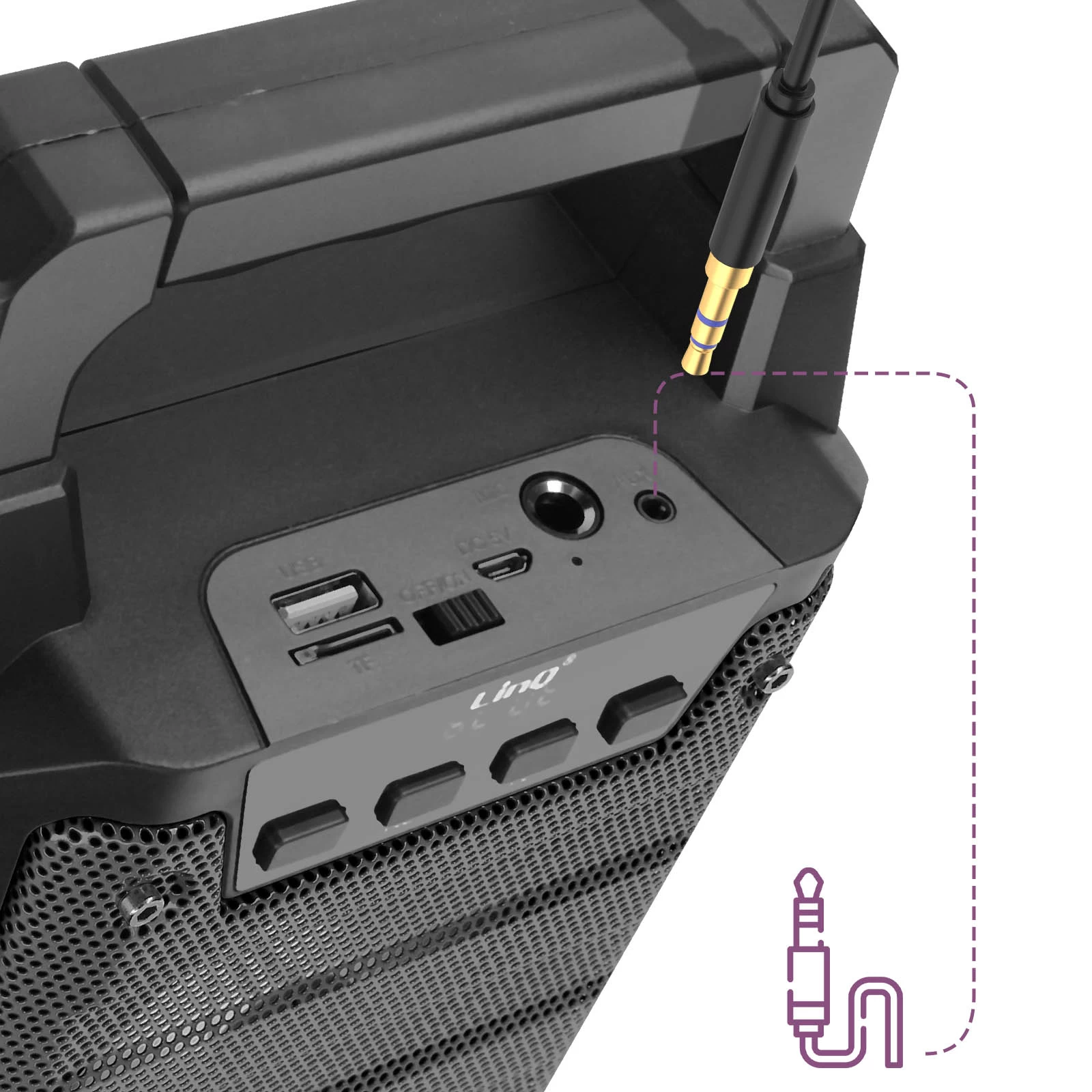 Enceinte Lumineuse Bluetooth, Compatible Micro, LinQ - Gris 7 Enceinte Lumineuse Bluetooth, Compatible Micro, LinQ - Gris – Image 5