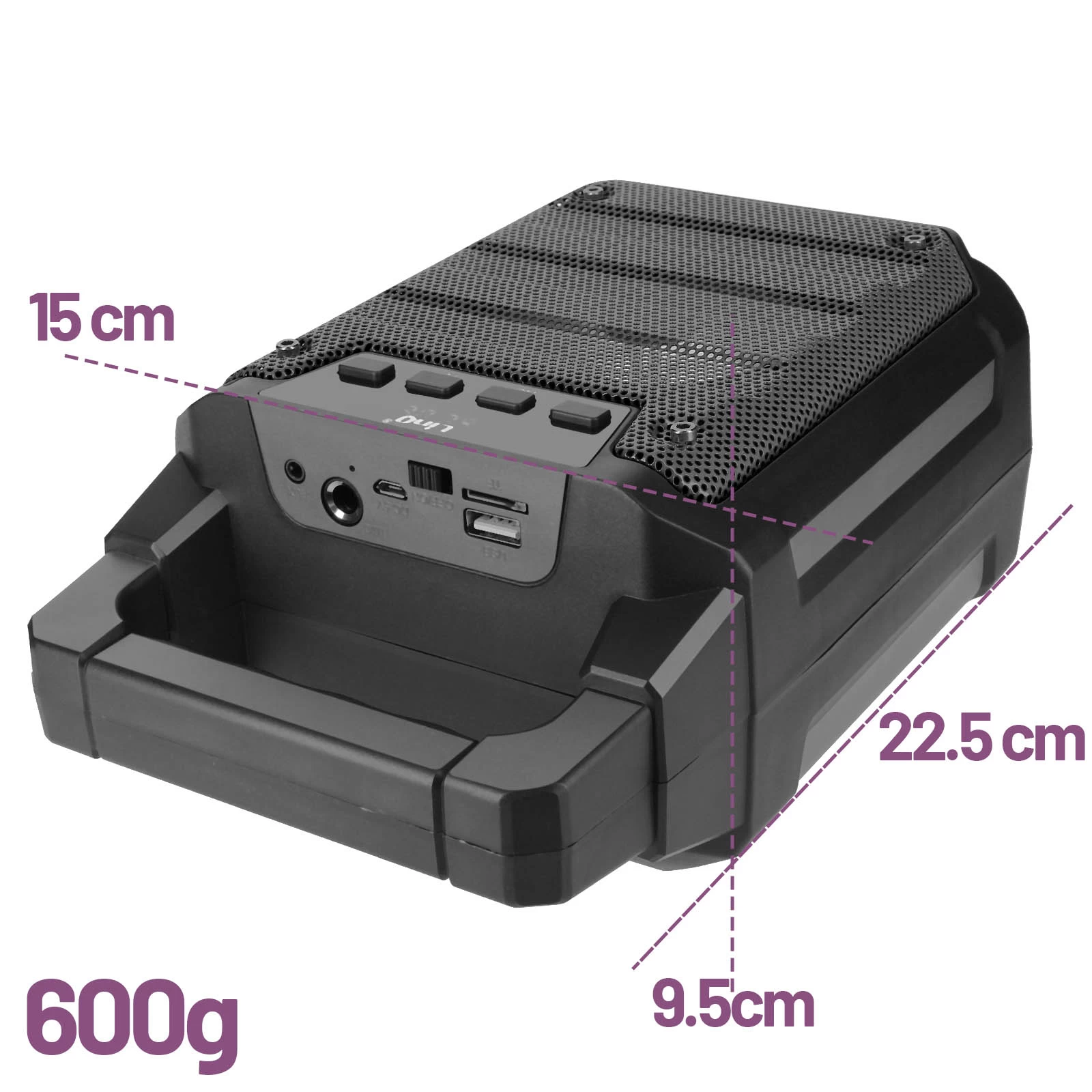 Enceinte Lumineuse Bluetooth, Compatible Micro, LinQ - Gris 4 Enceinte Lumineuse Bluetooth, Compatible Micro, LinQ - Gris – Image 2