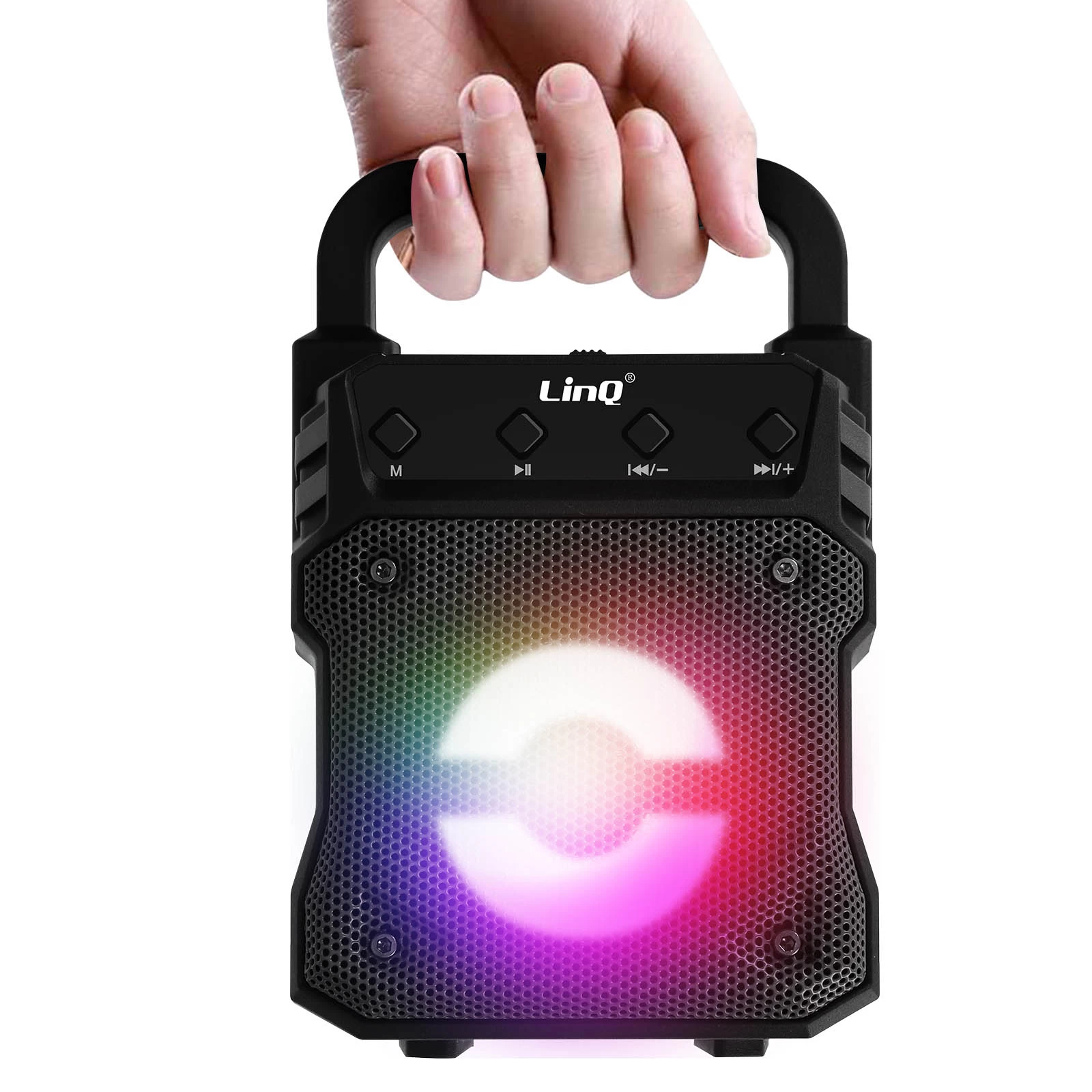 Enceinte Lumineuse Bluetooth, Design Compact Et Portable, LinQ - Noir 4 Enceinte Lumineuse Bluetooth, Design Compact Et Portable, LinQ - Noir – Image 2