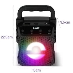 Enceinte Lumineuse Bluetooth, Design Compact Et Portable, LinQ - Noir 15 Enceinte Lumineuse Bluetooth, Design Compact Et Portable, LinQ - Noir -Musique recherchée. spik linq 1092 bk 8