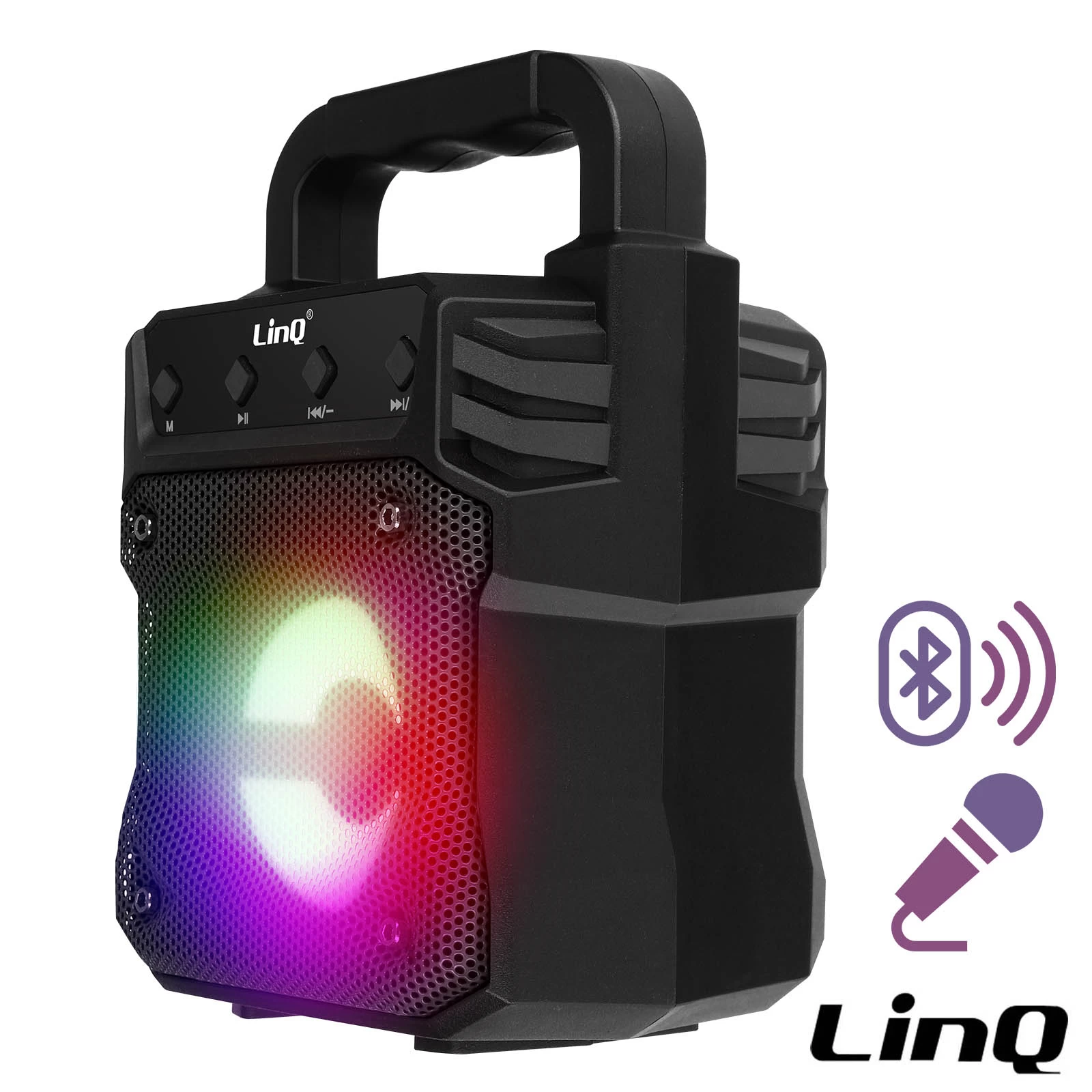 Enceinte Lumineuse Bluetooth, Design Compact Et Portable, LinQ - Noir 3 Enceinte Lumineuse Bluetooth, Design Compact Et Portable, LinQ - Noir