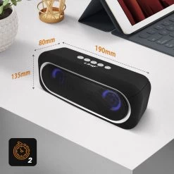 Enceinte Bluetooth Sans-fil, Radio FM à LED, Son Stéréo Puissant 6W LinQ - Noir 17 Enceinte Bluetooth Sans-fil, Radio FM à LED, Son Stéréo Puissant 6W LinQ - Noir -Musique recherchée. spik linq bk kb604 8