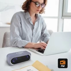 Enceinte Bluetooth Sans-fil, Son De Qualité 3W X 2 / LED RVB, LinQ - Gris 12 Enceinte Bluetooth Sans-fil, Son De Qualité 3W X 2 / LED RVB, LinQ - Gris -Musique recherchée. spik linq gy kb604 3