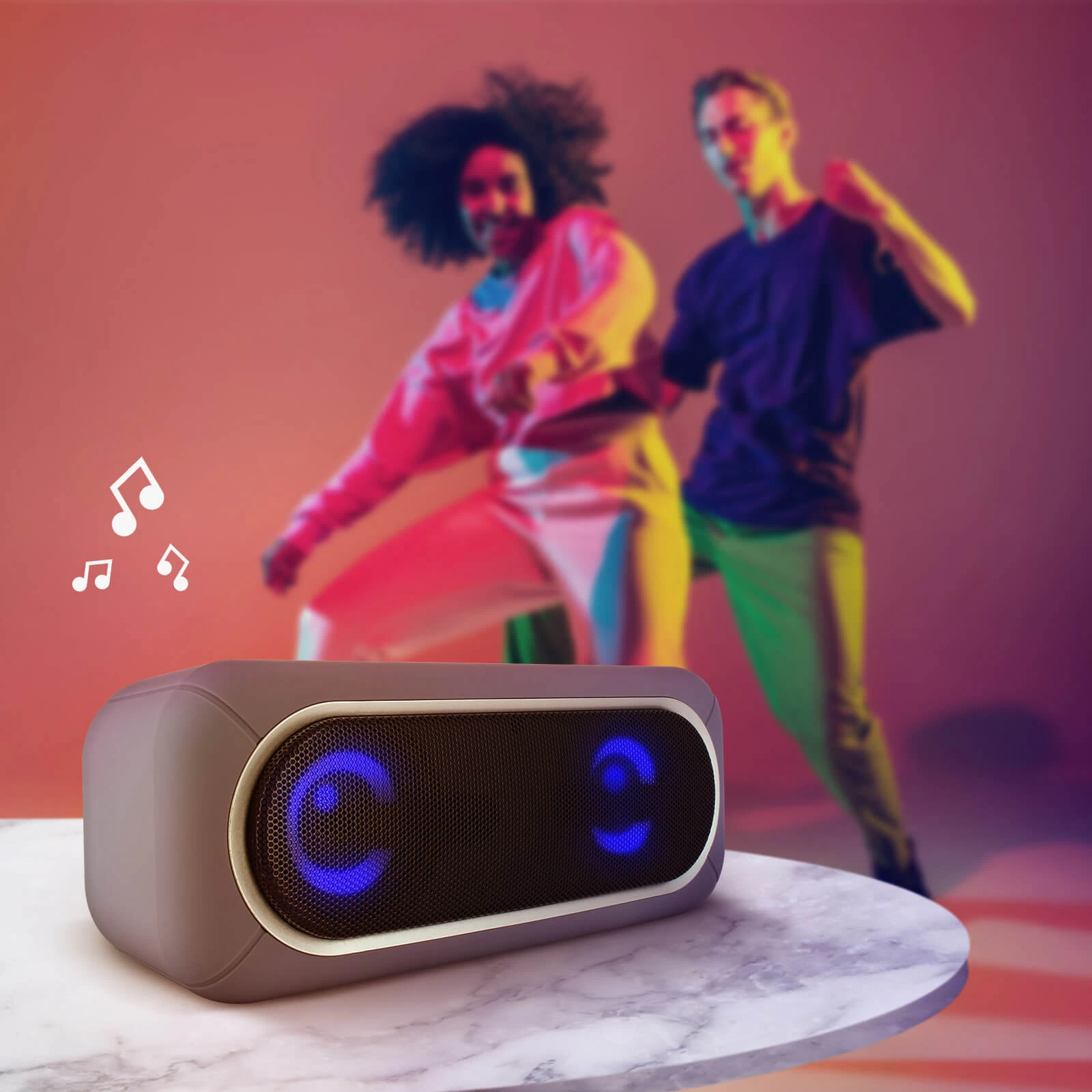 Enceinte Bluetooth Sans-fil, Son De Qualité 3W X 2 / LED RVB, LinQ - Gris 7 Enceinte Bluetooth Sans-fil, Son De Qualité 3W X 2 / LED RVB, LinQ - Gris – Image 5