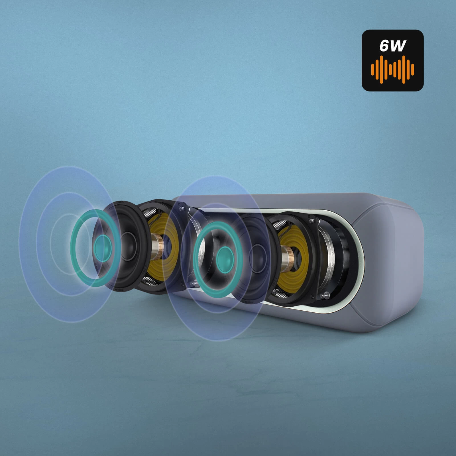 Enceinte Bluetooth Sans-fil, Son De Qualité 3W X 2 / LED RVB, LinQ - Gris 8 Enceinte Bluetooth Sans-fil, Son De Qualité 3W X 2 / LED RVB, LinQ - Gris – Image 6