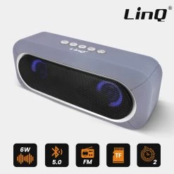 Enceinte Bluetooth Sans-fil, Son De Qualité 3W X 2 / LED RVB, LinQ - Gris