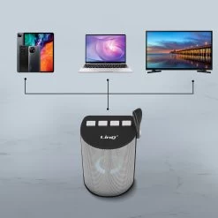 Enceinte Sans-fil Portable Avec LED Multicolore, Lecteur USB / Carte TF, LinQ - Argent -Musique recherchée. spik linq sl 683 10