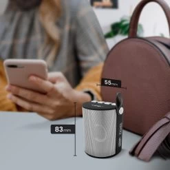 Enceinte Sans-fil Portable Avec LED Multicolore, Lecteur USB / Carte TF, LinQ - Argent -Musique recherchée. spik linq sl 683 4