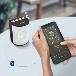 Enceinte Sans-fil Portable Avec LED Multicolore, Lecteur USB / Carte TF, LinQ - Blanc -Musique recherchée. spik linq wh 683 2