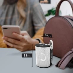 Enceinte Sans-fil Portable Avec LED Multicolore, Lecteur USB / Carte TF, LinQ - Blanc -Musique recherchée. spik linq wh 683 4