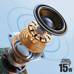 Enceinte Bluetooth 5.2 Son Puissant 15W Étanche IPX4, Swissten New Sound-X - Noir -Musique recherchée. spik swiss soundx 4