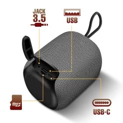 Enceinte Bluetooth 5.2 Son Puissant 15W Étanche IPX4, Swissten New Sound-X - Noir -Musique recherchée. spik swiss soundx 7