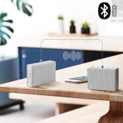 Enceinte Bluetooth Portable Certifiée IPX5, Autonomie 5H, Bigben Sydney Urbanista - Blanc -Musique recherchée. spik urba syd wh 4