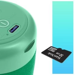 Mini Enceinte Bluetooth 5.0, Radio FM Et Micro Avec Dragonne, WSY01 - Vert -Musique recherchée. spik y01 gn 4