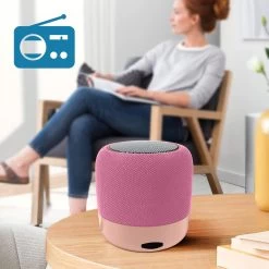 Mini Enceinte Bluetooth 5.0, Radio FM Et Micro Avec Dragonne, WSY01 - Rose -Musique recherchée. spik y01 pk 3