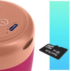 Mini Enceinte Bluetooth 5.0, Radio FM Et Micro Avec Dragonne, WSY01 - Rose -Musique recherchée. spik y01 pk 4