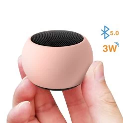 Mini Enceinte Bluetooth, Haut-Parleur 3W Avec Déclencheur D'Appareil Photo - Rose