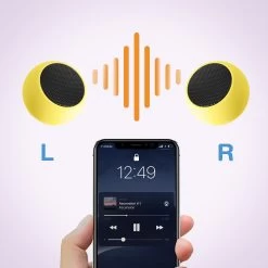 Mini Enceinte Bluetooth, Haut-Parleur 3W Avec Déclencheur D'Appareil Photo - Jaune -Musique recherchée. spik y3 yl 5