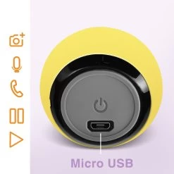 Mini Enceinte Bluetooth, Haut-Parleur 3W Avec Déclencheur D'Appareil Photo - Jaune -Musique recherchée. spik y3 yl 7