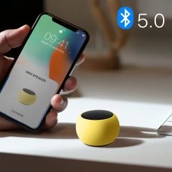 Mini Enceinte Bluetooth, Haut-Parleur 3W Avec Déclencheur D'Appareil Photo - Jaune -Musique recherchée. spik y3 yl 8