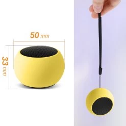 Mini Enceinte Bluetooth, Haut-Parleur 3W Avec Déclencheur D'Appareil Photo - Jaune -Musique recherchée. spik y3 yl 9