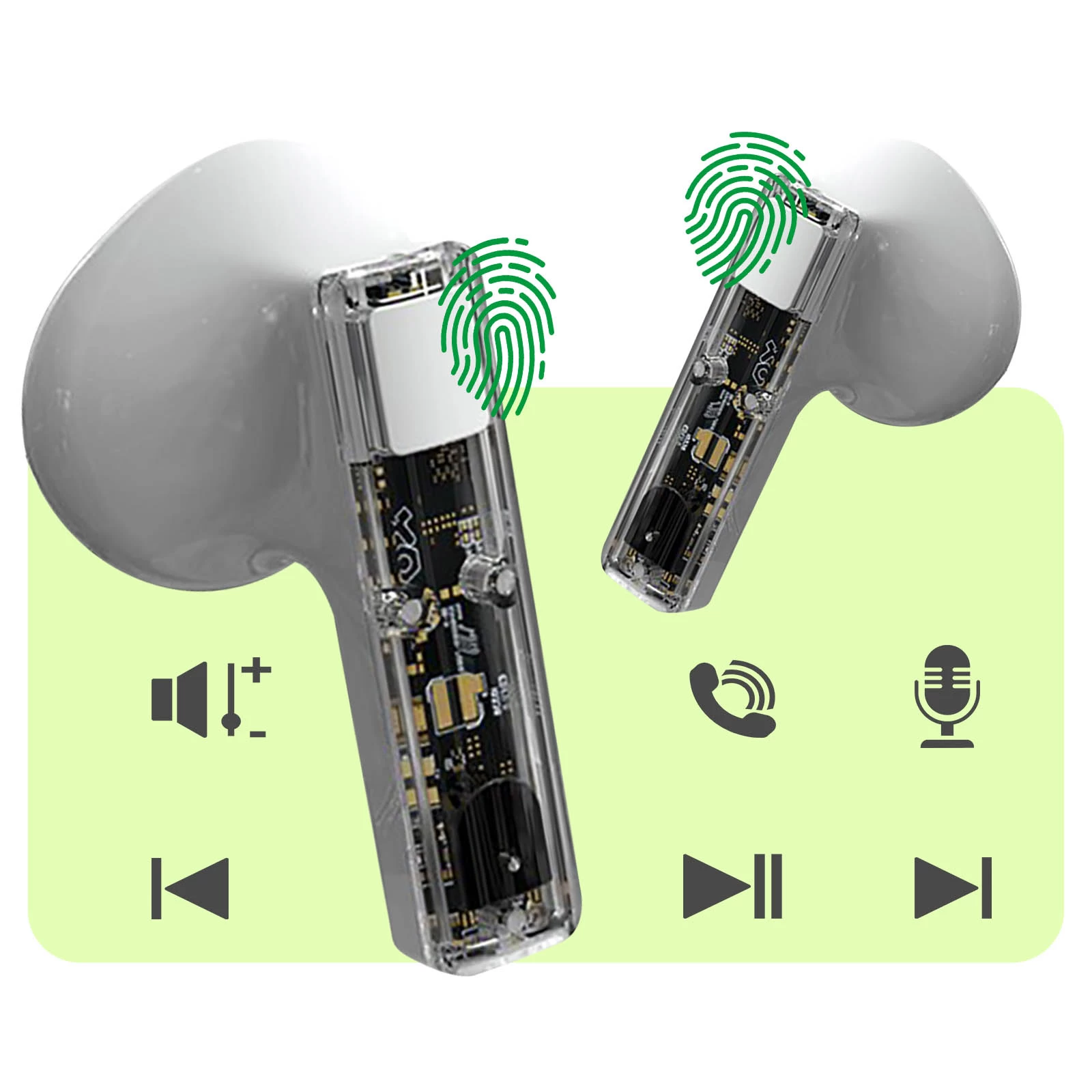 Écouteurs Sans Fil Bluetooth étanche IPX4 Autonomie 25H, 4Smarts SkyBuds Lucid - Blanc 6 Écouteurs Sans Fil Bluetooth étanche IPX4 Autonomie 25H, 4Smarts SkyBuds Lucid - Blanc – Image 4