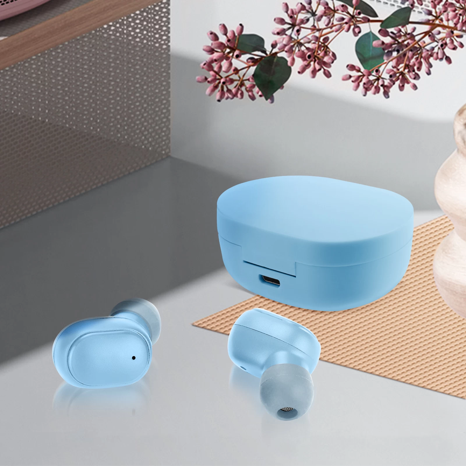 Écouteurs Sans Fil Bluetooth 5.2 Avec Boîtier De Charge Et Autonomie 12 Heures - Bleu 4 Écouteurs Sans Fil Bluetooth 5.2 Avec Boîtier De Charge Et Autonomie 12 Heures - Bleu – Image 3