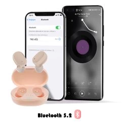 Écouteurs Sans Fil Bluetooth 5.2 Avec Boîtier De Charge Et Autonomie 12 Heures - Rose -Musique recherchée. tws a6s pk 4