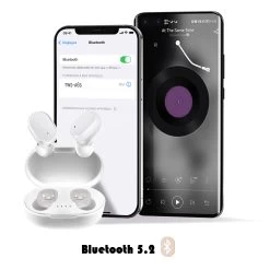 Écouteurs Sans Fil Bluetooth 5.2 Avec Boîtier De Charge Et Autonomie 12 Heures - Blanc -Musique recherchée. tws a6s wh 4