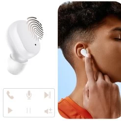 Écouteurs Sans Fil Bluetooth 5.2 Avec Boîtier De Charge Et Autonomie 12 Heures - Blanc -Musique recherchée. tws a6s wh 5