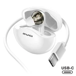 Écouteurs Bluetooth 5.3 Avec Boîtier De Charge Et Contrôle Tactile, Mode Gaming, Awei - Blanc -Musique recherchée. tws awei t12b 9