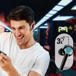 Écouteurs Bluetooth 5.3 Avec Boîtier De Charge Et Contrôle Tactile, Mode Gaming, Awei - Noir -Musique recherchée. tws awei t12p dv2 8