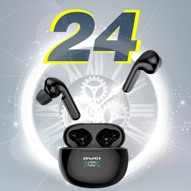 Écouteurs Sans Fil, Étui Avec Affichage LED, Contrôle Tactile et Micro Avec Réduction De Bruit, Awei - Noir 8 Écouteurs Sans Fil, Étui Avec Affichage LED, Contrôle Tactile et Micro Avec Réduction De Bruit, Awei - Noir – Image 6