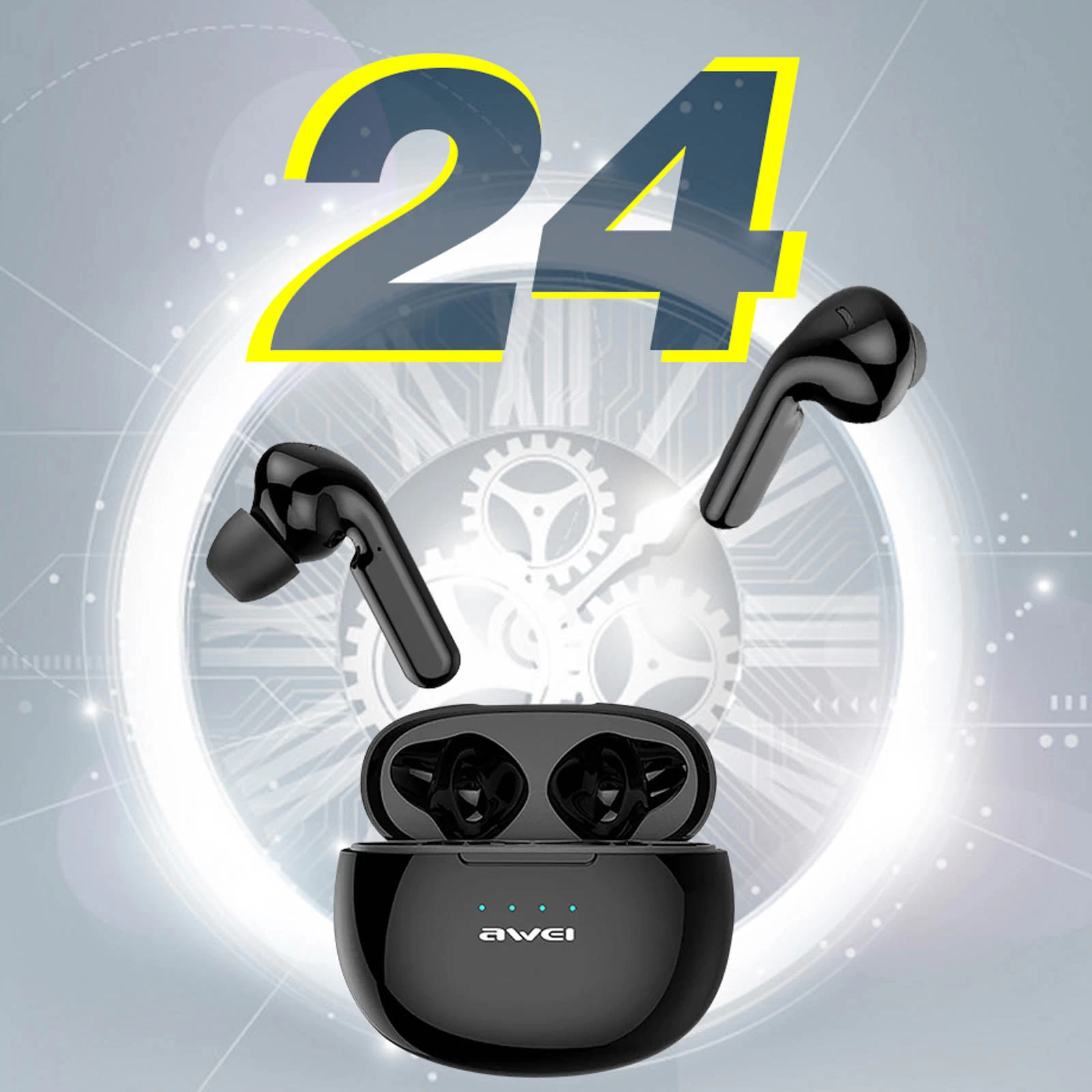 Écouteurs Sans Fil, Contrôle Tactile et Micro Avec Réduction De Bruit, Awei - Noir 6 Écouteurs Sans Fil, Contrôle Tactile et Micro Avec Réduction De Bruit, Awei - Noir – Image 4