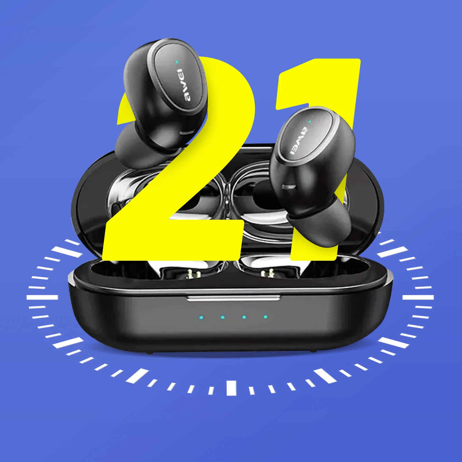 Écouteurs Sans Fil, Étui Compatible Charge Sans Fil, Commande Tactile Et Étancheité IPX6, Awei - Noir 6 Écouteurs Sans Fil, Étui Compatible Charge Sans Fil, Commande Tactile Et Étancheité IPX6, Awei - Noir – Image 4