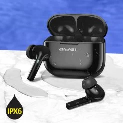 Écouteurs Sans Fil, Bluetooth 5.3 Avec Design Compact, Charge Rapide Et Étancheité IPX6, Awei - Noir -Musique recherchée. tws awei t1p 8