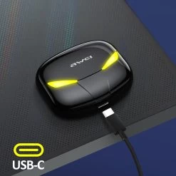 Écouteurs Gaming, Bluetooth 5.1 Avec Design LED Et Contrôle Tactile, Étanche IPX5, Awei - Noir -Musique recherchée. tws awei t35 8