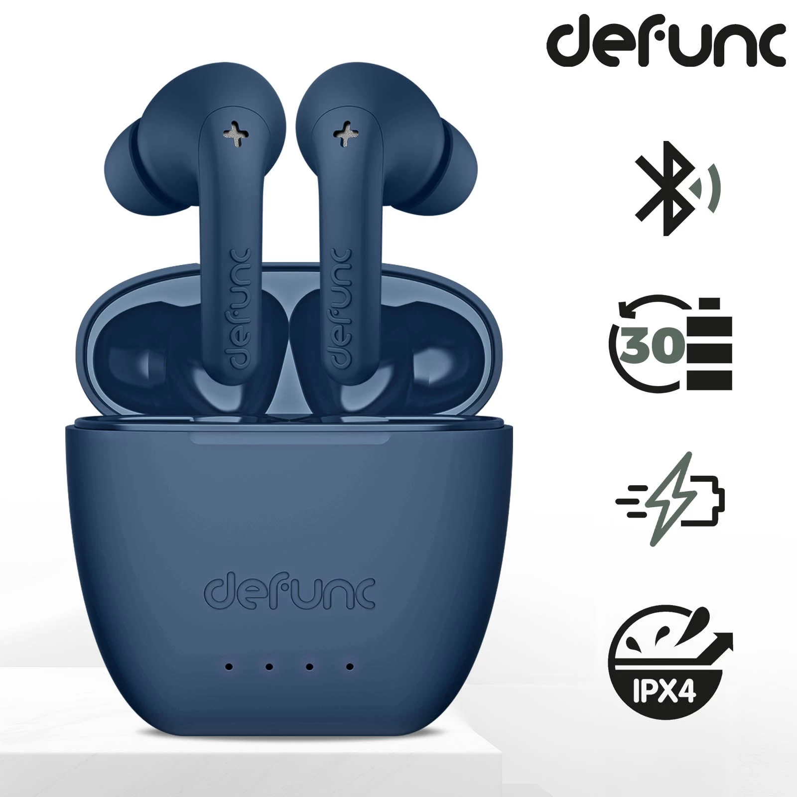 Écouteurs Sans-fil Intra-auriculaires, Bluetooth 5.3 Autonomie Totale 30 Heures, Defunc True Audio - Bleu Marine 3 Écouteurs Sans-fil Intra-auriculaires, Bluetooth 5.3 Autonomie Totale 30 Heures, Defunc True Audio - Bleu Marine