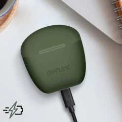 Écouteurs Sans-fil Intra-auriculaires, Bluetooth 5.3 Autonomie Totale 30 Heures, Defunc True Audio - Vert Kaki -Musique recherchée. tws dfc in gn 9