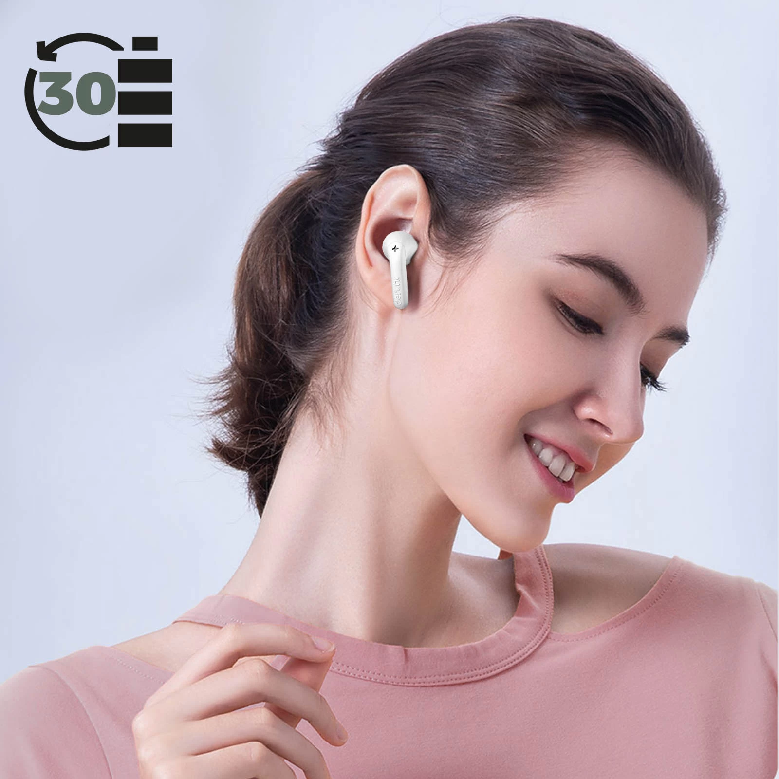 Écouteurs Sans-fil Intra-auriculaires, Bluetooth 5.3 Autonomie Totale 30 Heures, Defunc True Audio - Blanc 10 Écouteurs Sans-fil Intra-auriculaires, Bluetooth 5.3 Autonomie Totale 30 Heures, Defunc True Audio - Blanc – Image 8