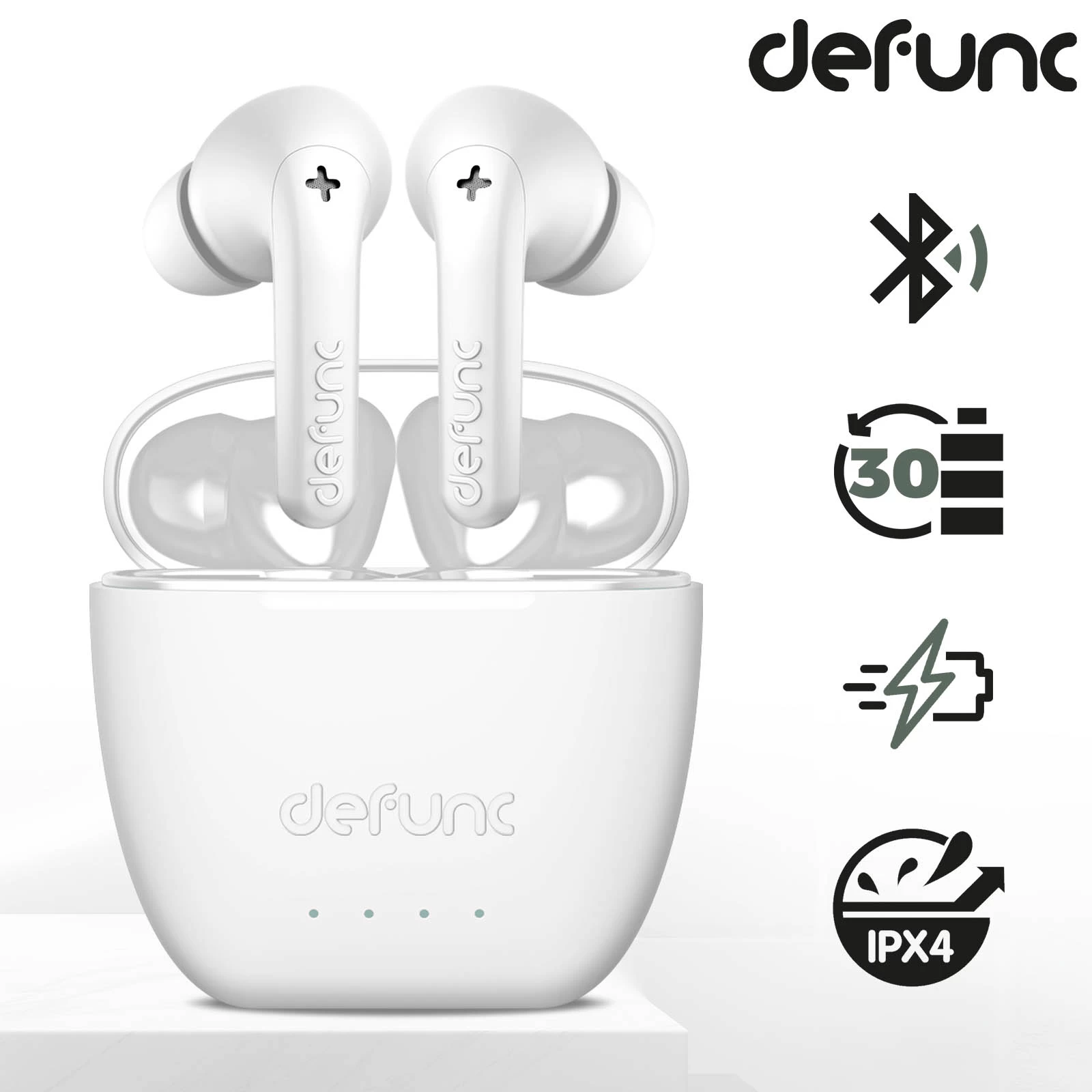 Écouteurs Sans-fil Intra-auriculaires, Bluetooth 5.3 Autonomie Totale 30 Heures, Defunc True Audio - Blanc 3 Écouteurs Sans-fil Intra-auriculaires, Bluetooth 5.3 Autonomie Totale 30 Heures, Defunc True Audio - Blanc