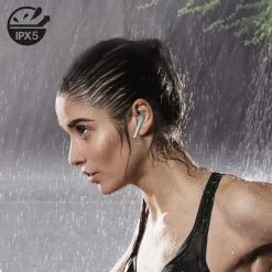 Écouteurs Bluetooth Sport Defunc IPX5, Fixation Oreille, Contrôle Tactile Et Boîtier De Charge - Gris -Musique recherchée. tws dfc sp gy 4